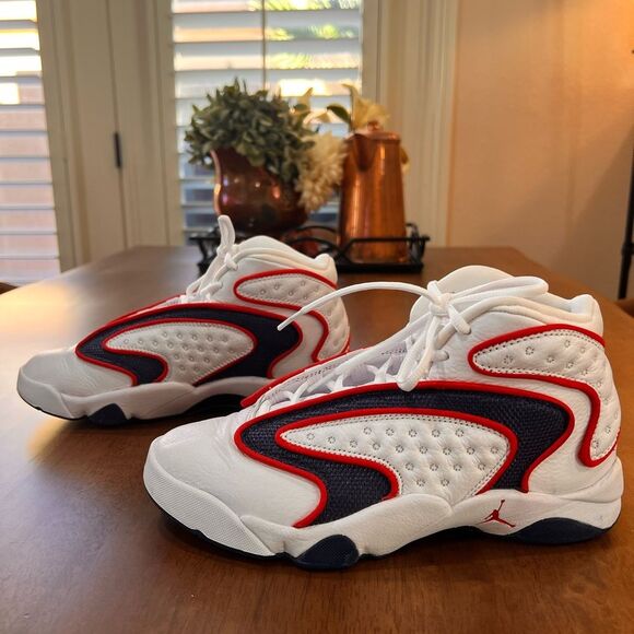 Air Jordan OG “USA” Red White Blue Leather Sneakers Womens 8 Retro Basketball - Picture 3 of 8